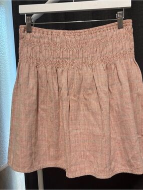 Current Air Pink Smocked Waist Circle Skirt